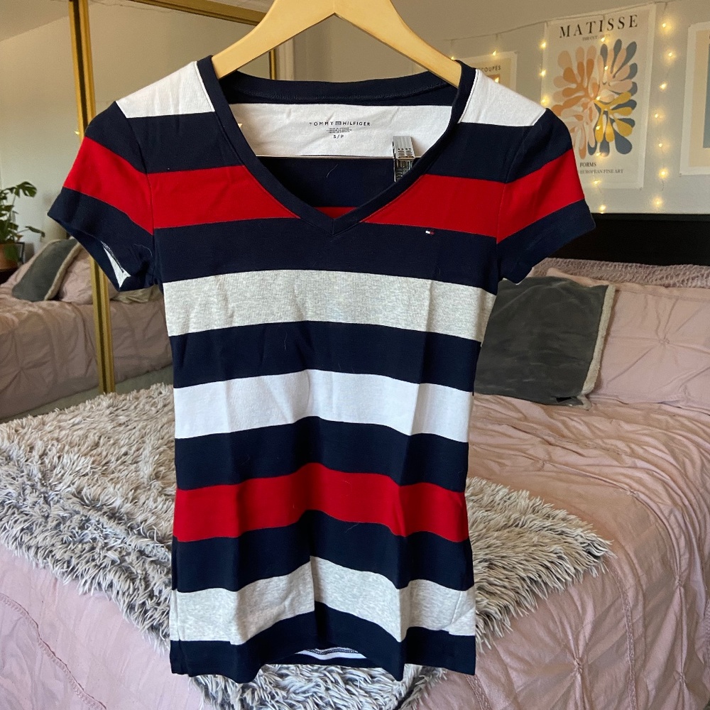 Women's Tommy Hilfiger Stripped V-Neck